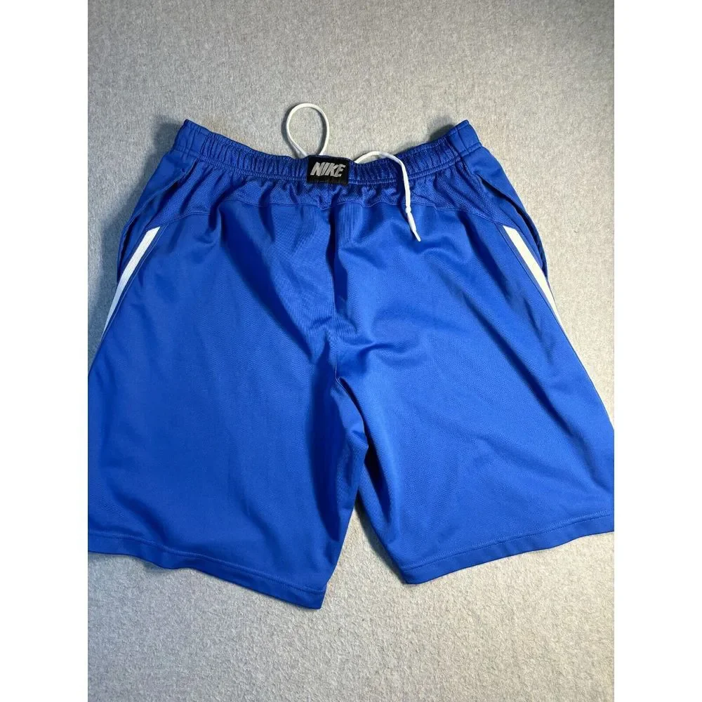 Nike Activewear Shorts Mens Size‎ XL Blue Pockets Elastic Waist Drawstring Logo